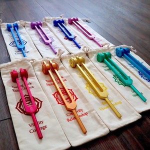 Myriad Melodies&#39; Professionally Tuned .25  9pc Solfeggio - Weighted Set Of All 9 Solfeggio Frequencies Best Tuning Forks For  - Biofield