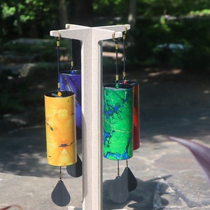 Melody Chimes 4pc Color Set - Played By The Wind All Elements Included Earth, Air, Water, Fire - Windbell, Sound Vibration