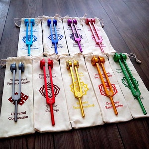 Myriad Melodies&#39; Professionally Tuned .25  Secret Solfeggio - Classic 9pc Set - Chakra Printed Engrams, Attenuator Extenders, Weighted Boots