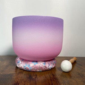 High Vibrational Crown Chakra 8" Crystal Singing Bowl 432Hz B-Note, Merkaba Soul Purpose Tuning Fork, Bag, Sound Vibration, Gift For Her
