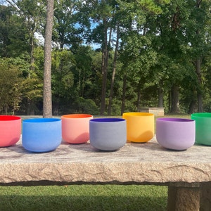 Luminous Chakra 8&quot; Bowl - 432 Hz 99.99% Quartz Crystal Singing Bowl - 5 Cents Perfect Pitch, O-ring, Mallet