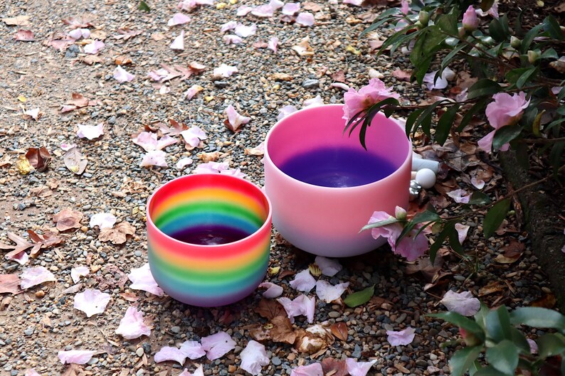 528 Hz Rainbow 8 Crystal Singing Bowl and 174 Hz Solfeggio Etsy