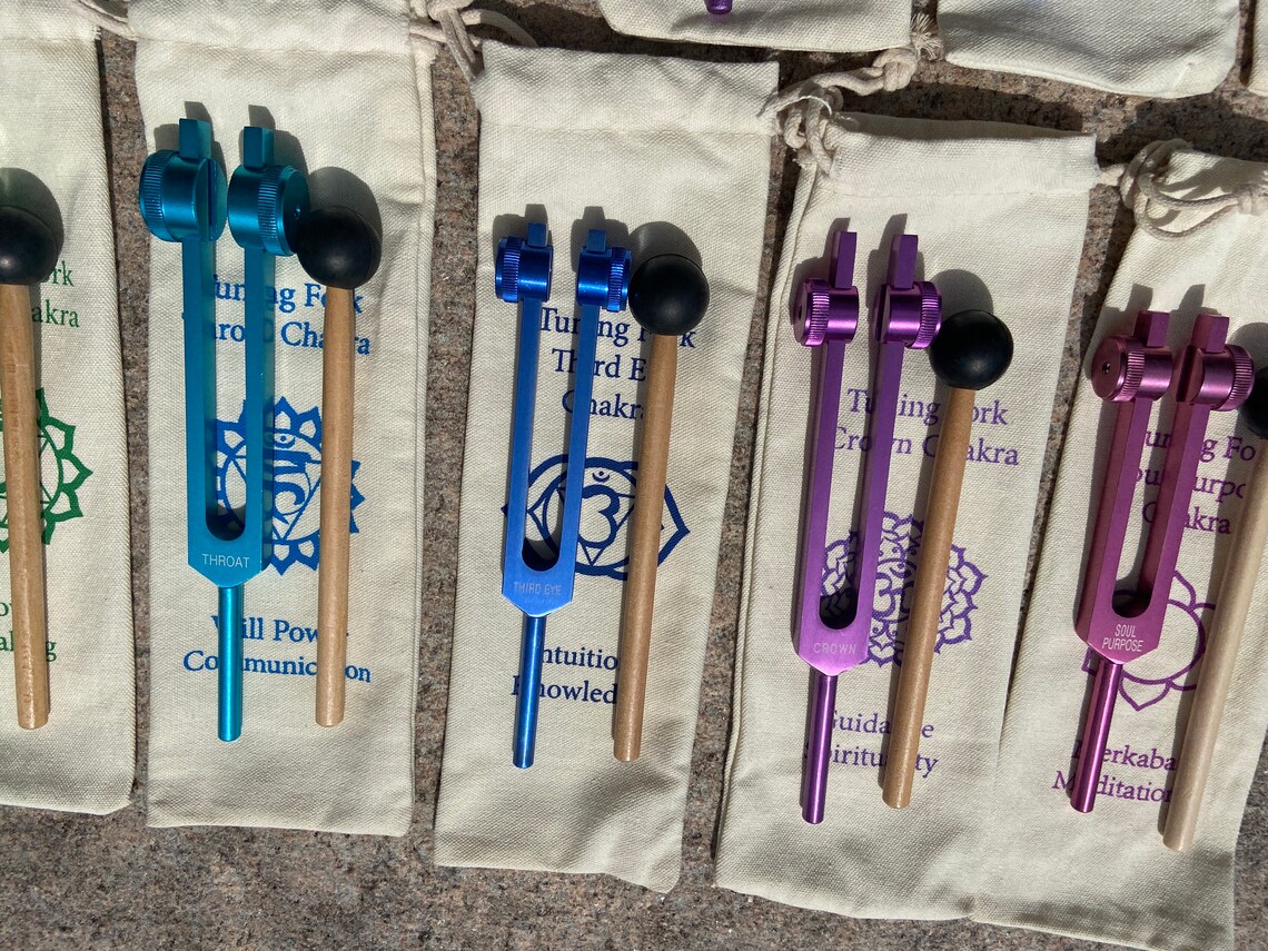 9pc and 8pc Tuning Fork Set Weighted Solfeggio and Weighted Etsy
