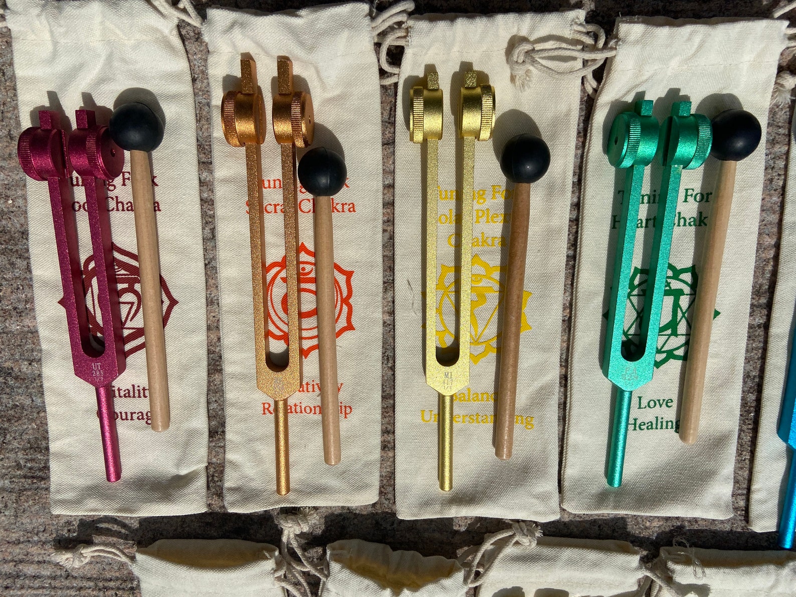 9pc and 8pc Tuning Fork Set Weighted Solfeggio and Weighted Etsy