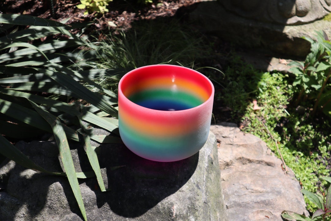 thumbnail image 2 of KVKA 8 Inch Crystal Singing Bowl - 528hz Rainbow Red Yellow Root Chakra Sound Bowl With Case 2 of 13