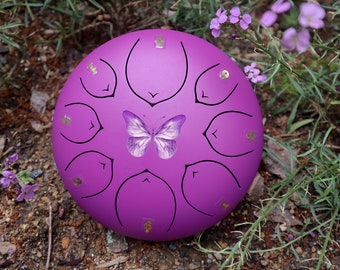 Rebirth 8" Steel Tongue Drum - Purple F Key - Symbol of Rebirth and Transformation, Shamanic Drum, Ethereal Drum Vibration, Tank Drum