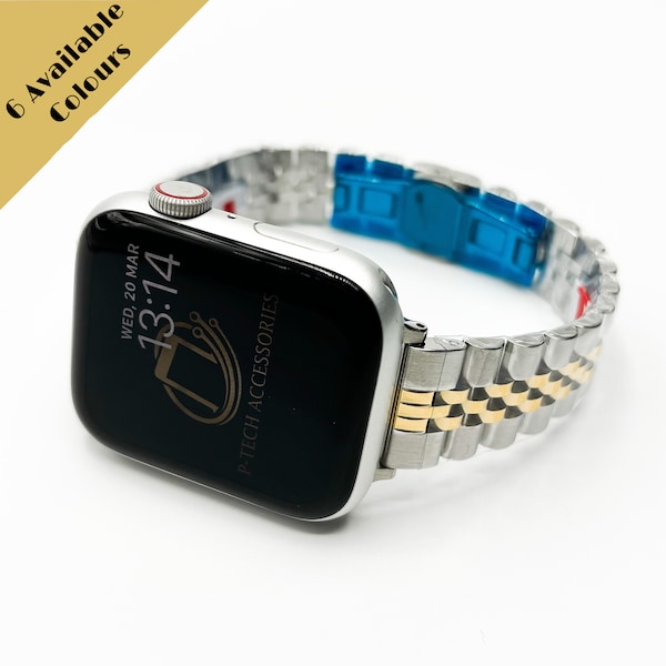 Banda de Apple Watch Rolex Jubilee delgada de lujo, banda "Like Style" para mujer, minimalista, regalo para ella, 38 mm 40 mm 41 mm 42 mm 44 mm 45 mm 49 m