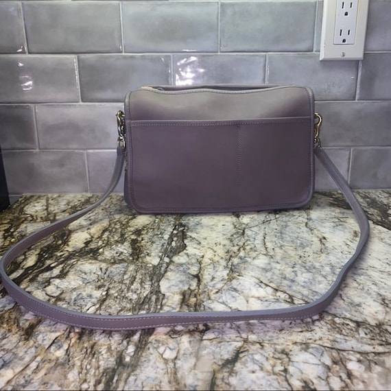 Vintage Coach Flannel Gray Leather Companion Bag