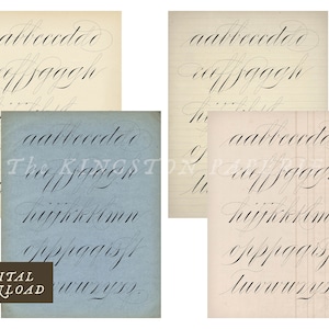 Spencerian A-Z Printable Digital Download for Journals, Greeting Cards, Scrapbooks, Home Decor, Decoupage and Crafting Projects 8.5x11