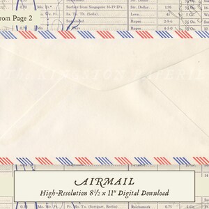Airmail Printable Digital Download for Journals, Greeting Cards ...