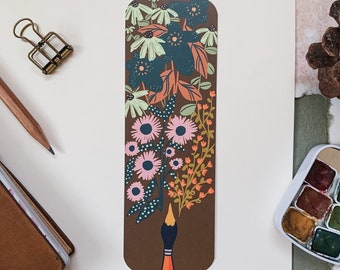 Artsy Bookmark | Artist | Creative | Paintbrush | Flowers | Book Tracker | Bookish | Art Reader Gift | Floral | Bookworm