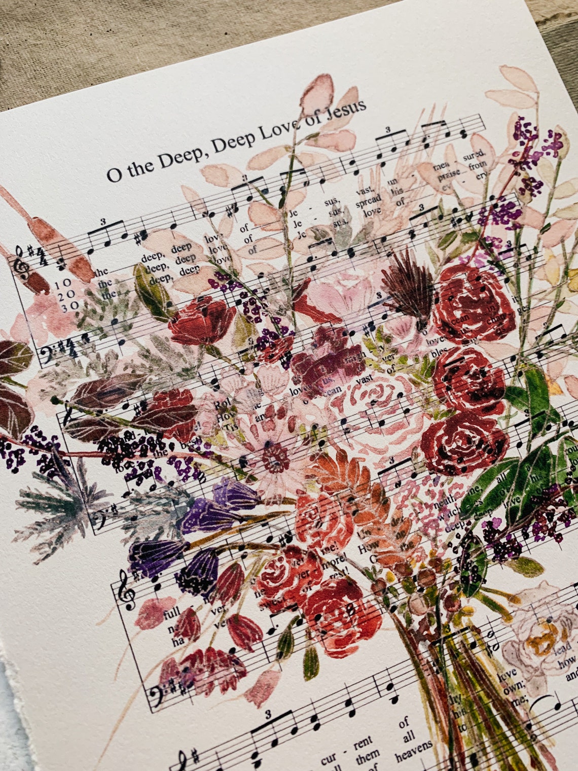 O the Deep, Deep Love of Jesus Fine Art Print | Hymn Floral Christian ...