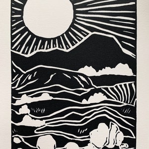 Mountain Block Print Outdoor Print image 3