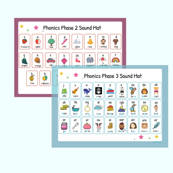 Phonics Phases 2 and 3 Sound Mats Etsy