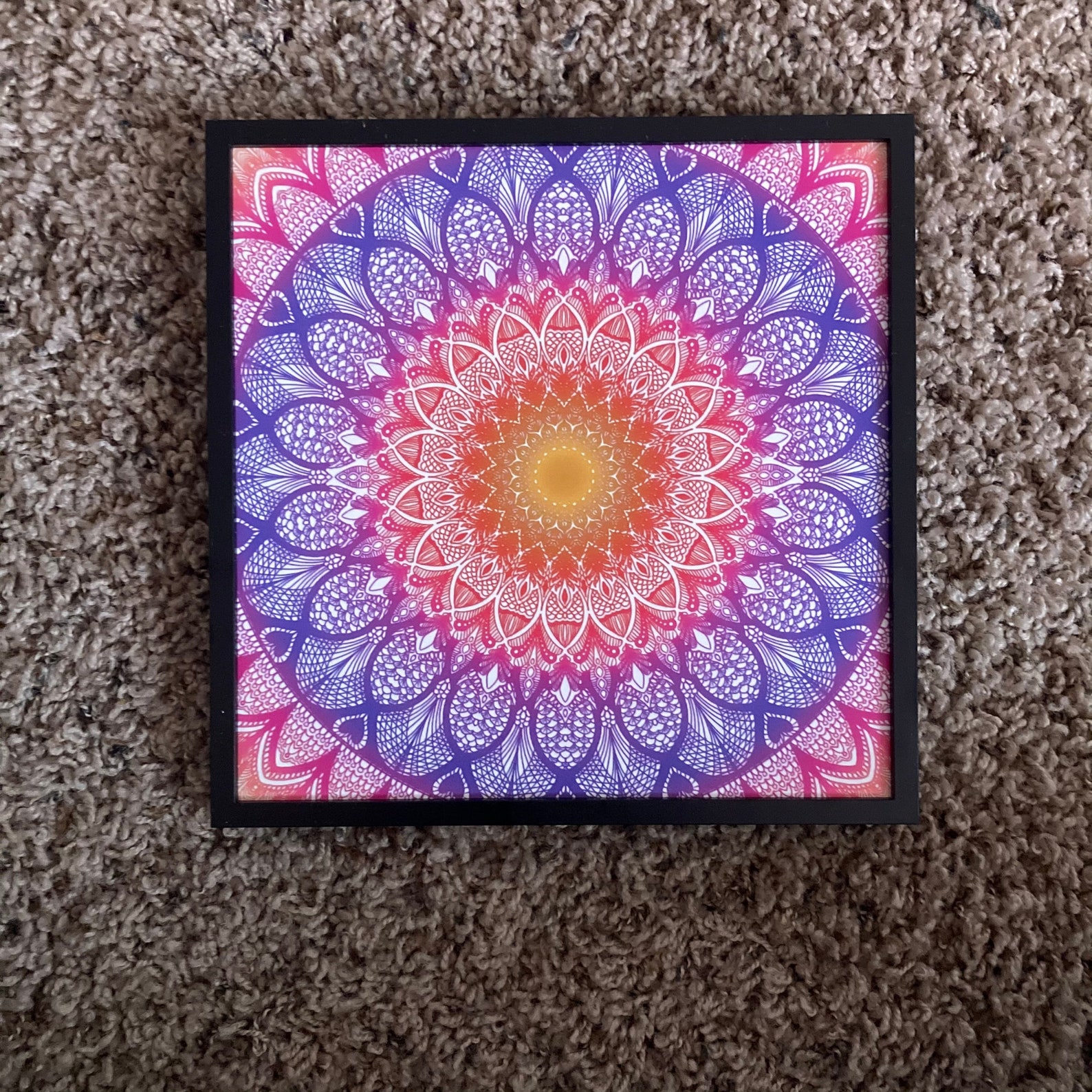 Colorful Mandala Canvas Print Wall Art Digital Canvas Art Etsy