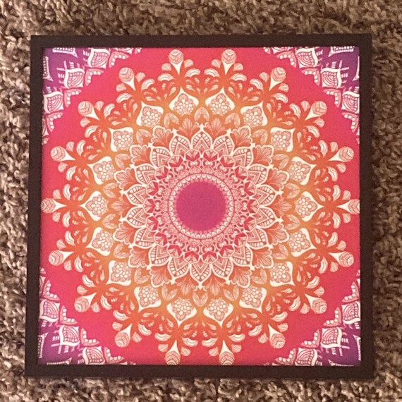 Colorful Mandala Canvas Print Wall Art Digital Canvas Art Etsy