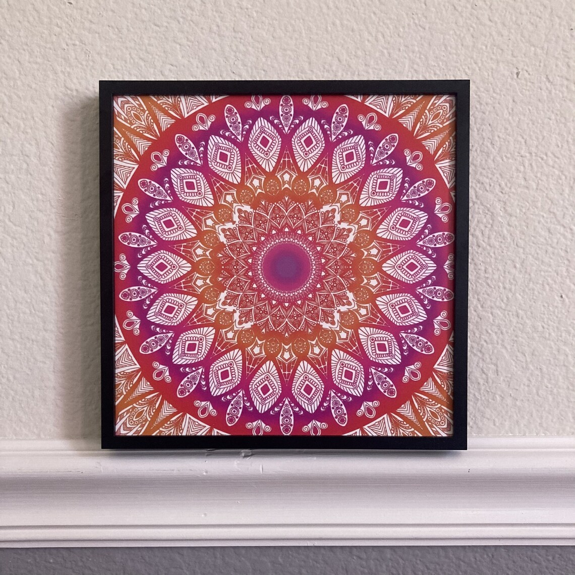 Colorful Mandala Canvas Print Wall Art Digital Canvas Art Etsy