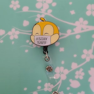 Chuuby Retractable Reel Clip Name Badge Holder, Nurse ID badge, Medical ID holder, Disney - Mickey and Minnie&#39;s Runaway Railway