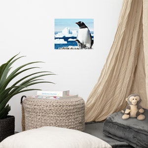 Poster Penguin Gentoo Mom and baby