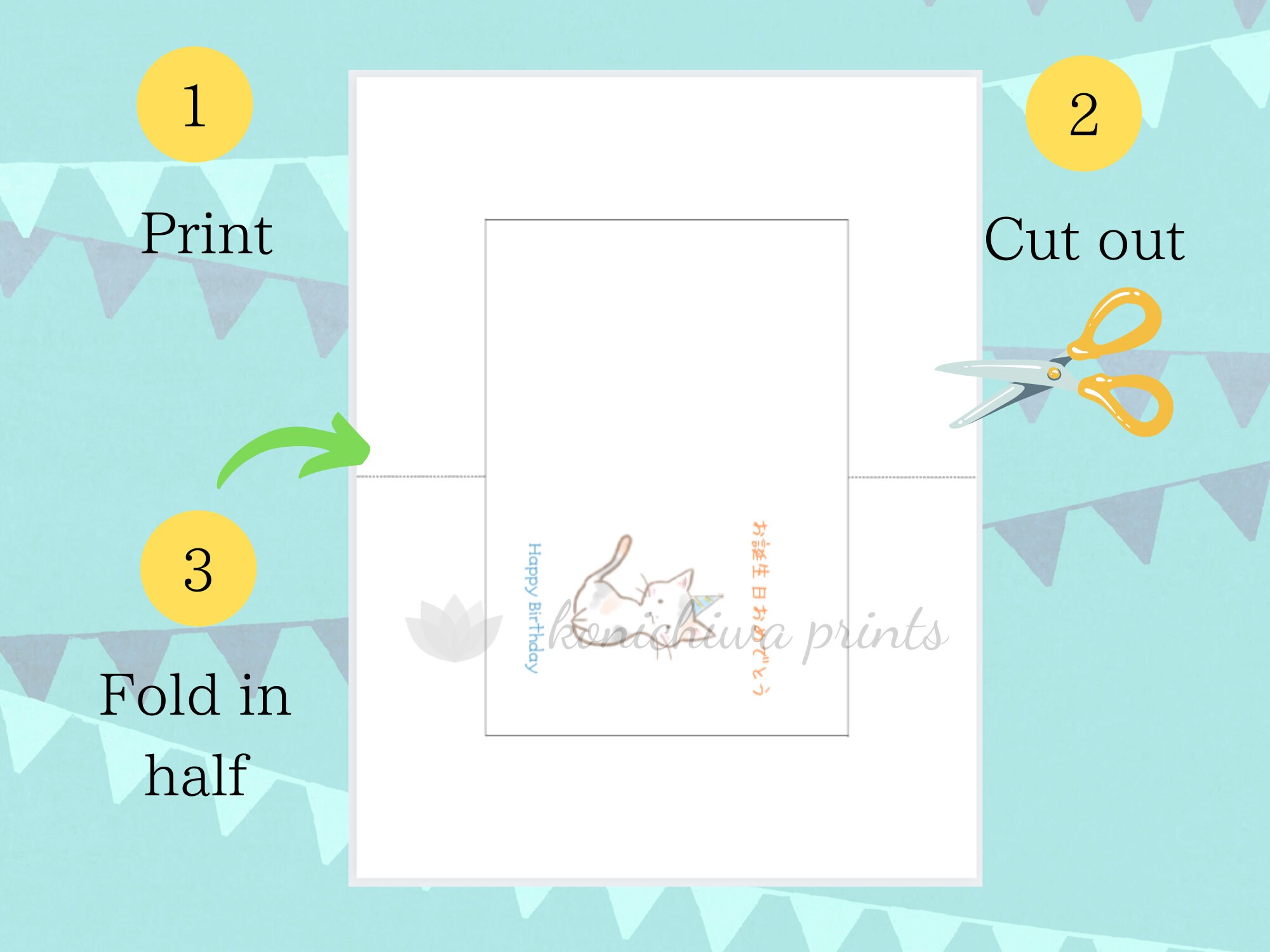Japanese Happy Birthday Card Printable Card happy Birthday, Japanese ...