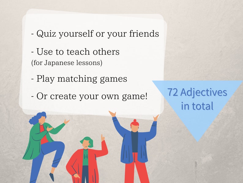 Japanese Adjective Flashcards Printable Flashcards japanese Flashcards