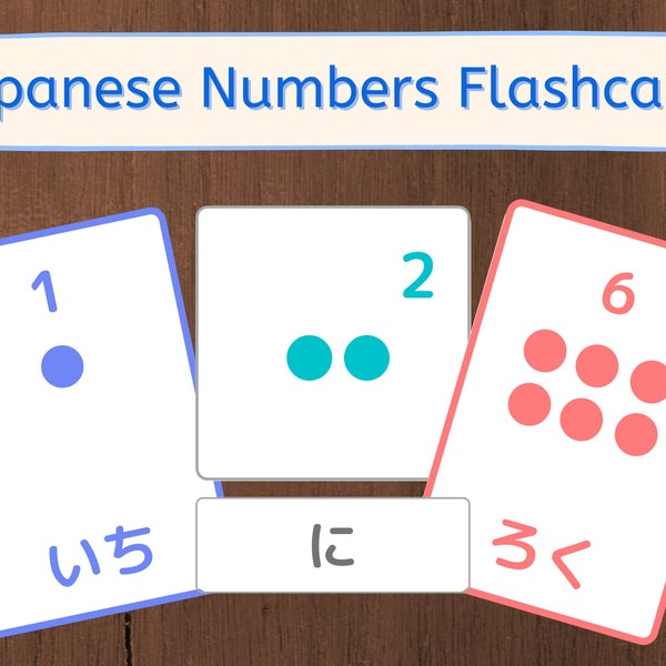 Japanese Numbers Flash Cards Etsy