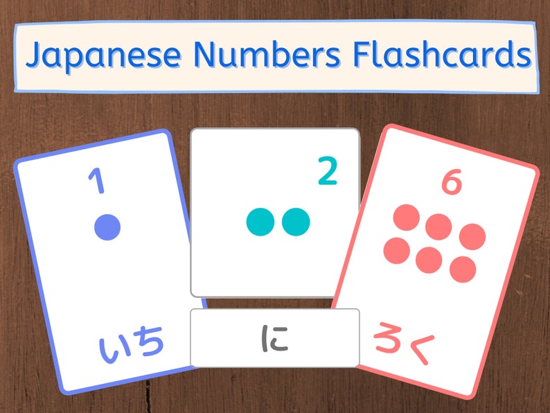 Japanese Numbers Flash Cards Montessori Cards japanese Study, 3 Part
