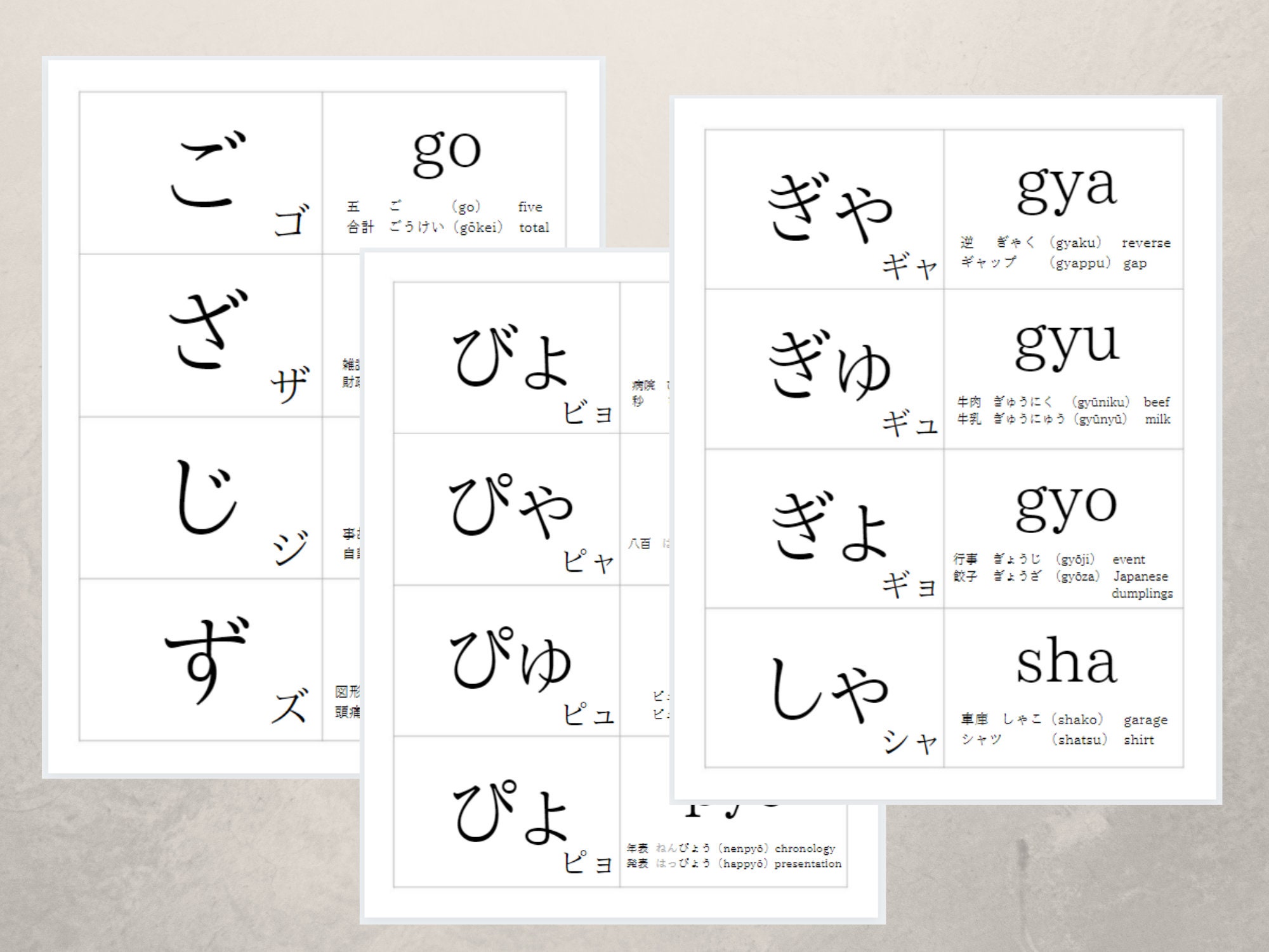 katakana flash cards print katakana flash cards print