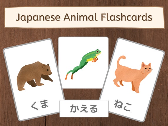 Animal Flash Cards in Japanese Montessori Cards japanese - Etsy Ireland