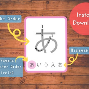 Japanese Hiragana Stroke Order Flashcards - Printable Flashcards ...