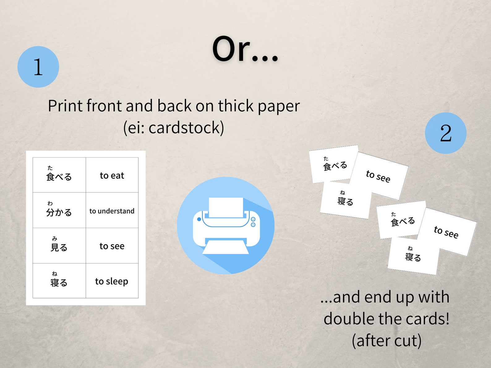 Basic Japanese Verb Flashcards - Printable Flashcards (japanese Flashcards, Japanese Grammar ...