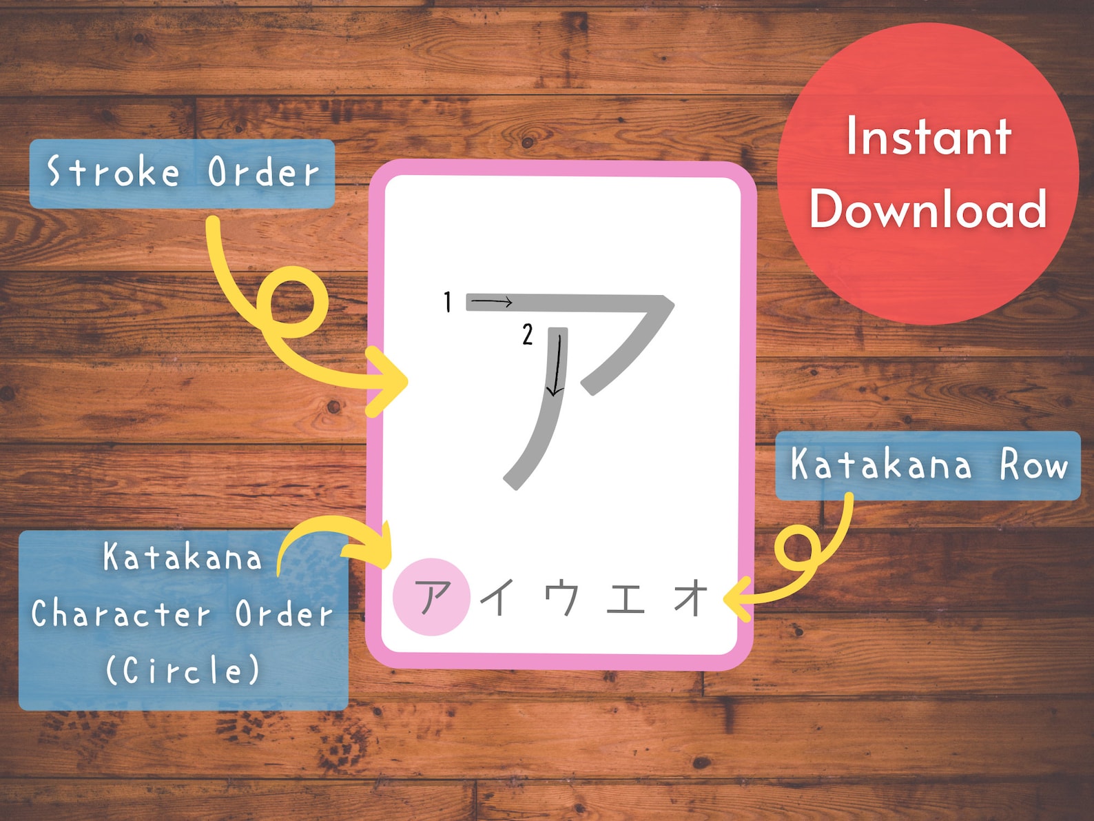 Japanese Katakana Stroke Order Flashcards - Printable Flashcards ...