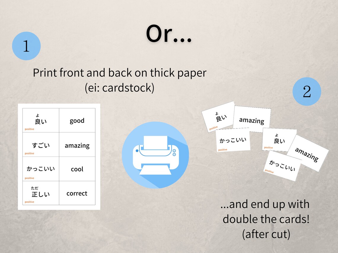 Japanese Adjective Flashcards Printable Flashcards japanese Flashcards