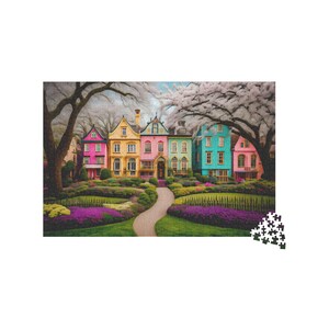 Vibrant Colorful  Village Jigsaw Puzzle 1,000 Piece