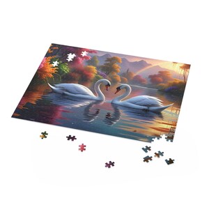 Swans on a Lake Jigsaw Puzzle (120, 252, 500-Piece) Adult Puzzles Beautiful Gift Puzzle 500 Piece
