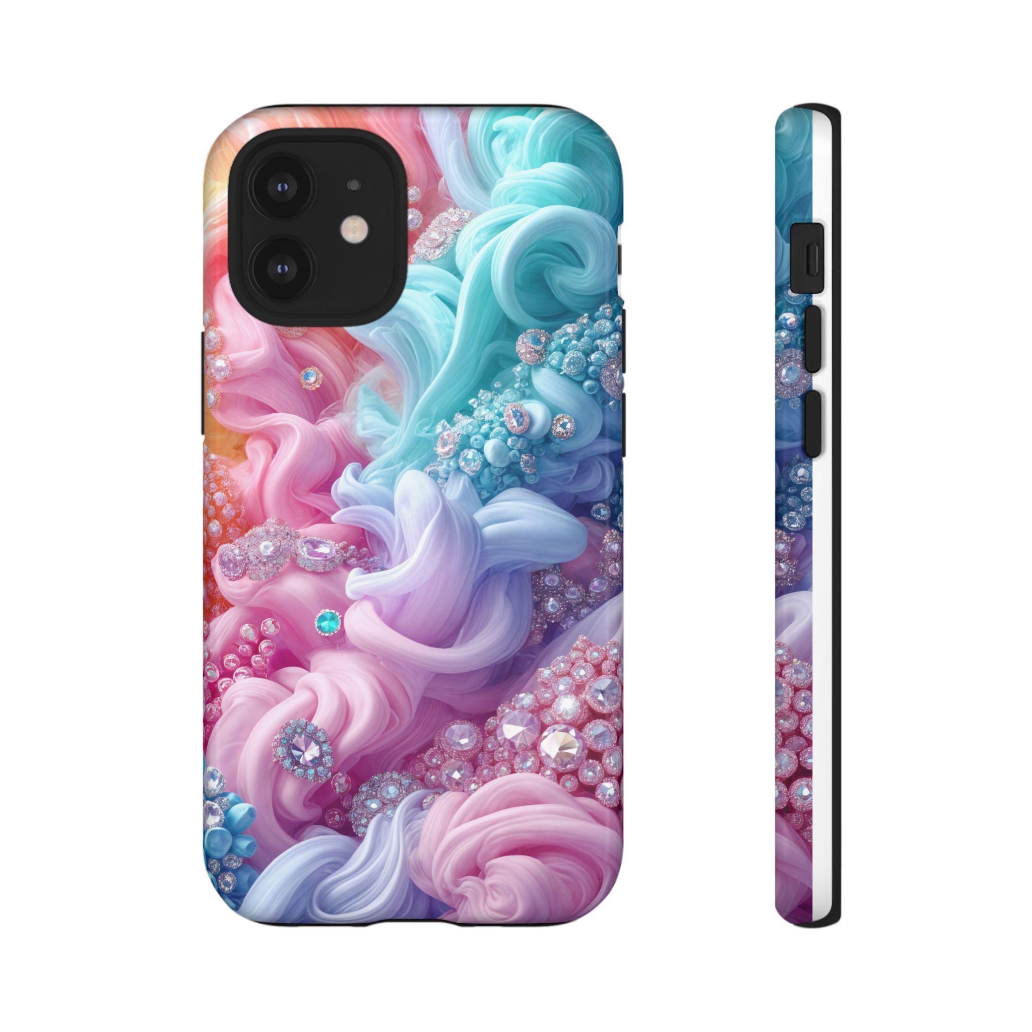 Chic Blinged-out Phone Case Colorful Swirls for Iphone, Samsung
