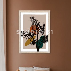 Organic leaves, abstract art, 70s tonal leaves
