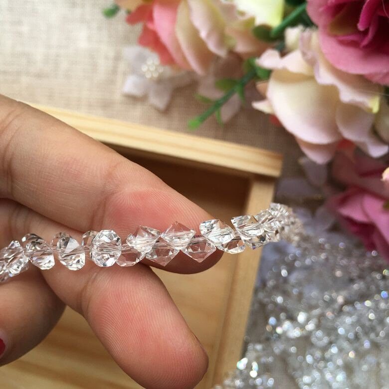Exquisite Crystal Faceted Glass Beads Full Strand Crystal Beads Shiny Crystal  Beads Glass Beads for Wedding Dress Bridal Decoration - Etsy