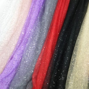 7 Colors Gold sequin embroidery lace fabric Gypsophila sequin tulle fabric For Girl Dress Tutu Dress Wedding Dress Bridal Veil  1 Yard