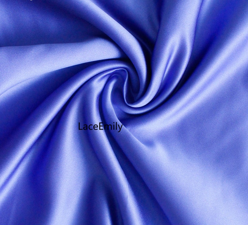 Thick Matte Satin fabric Ivory Satin fabric For Girl Dress, Wedding Background, Wedding dress, bridal dress 59" width Dark blue