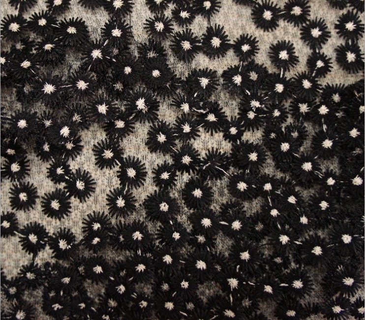 1 Yard Daisy Embroidered Lace Fabric Light Blue Daisy Flower Etsy