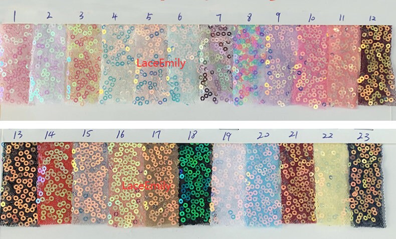 Sequins Color 9 Colors Full Colorful Sequins Embroidery Lace Fabric Iridescent ...