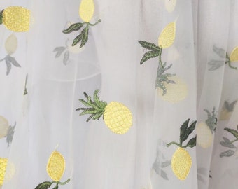 Tissu de dentelle de broderie d'ananas exquis tissu de dentelle de tulle d'ananas pour robe de mariée, robe de mariée, robe d'été, robe de soirée robe de bébé