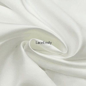 Thick Matte Satin fabric Ivory Satin fabric For Girl Dress, Wedding Background, Wedding dress, bridal dress 59" width Ivory