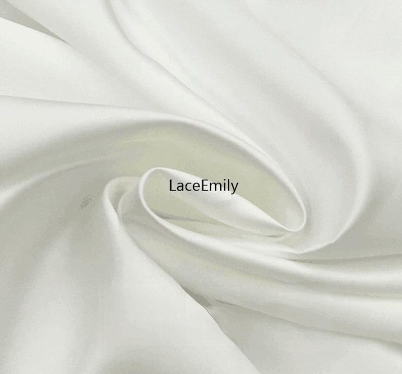 Thick Matte Satin fabric Ivory Satin fabric For Girl Dress, Wedding Background, Wedding dress, bridal dress 59" width Ivory