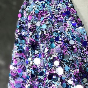 Colorful sequins fabric purple full sequin Fabric For Baby Tutu Dress, Gowns, Wedding Dress party dress 1 yards
