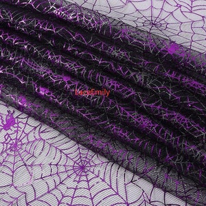6 färger färgglatt spindelnät spetstyg guld lila nät spindelnät tylltyg för Halloween DIY-tyg, klänningar, heminredning 1 kubikmeter