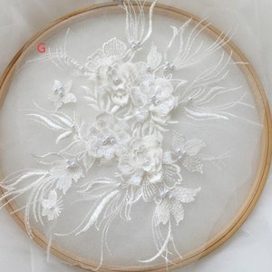 7 Colors 3D Flower Bead Pearl Lace Applique Sequin Flower - Etsy