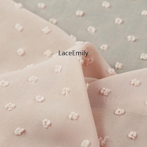 24 Colors Dot Soft Chiffon Fabric Pink Dot Fabric for Wedding Dress, Haute Couture, Blouse, Skirts, By 1 Yard