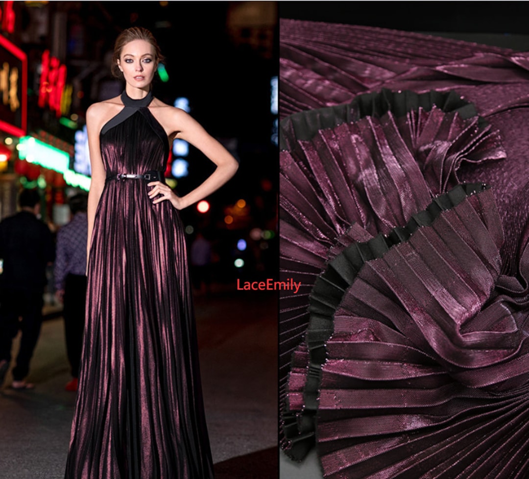 10 Colors Flash Pleated Fabric Ruffled Prom Dress Fabric for Girl Dress ...